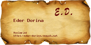 Eder Dorina névjegykártya